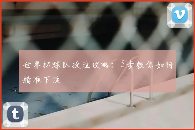 世界杯球队投注攻略：5步教你如何精准下注